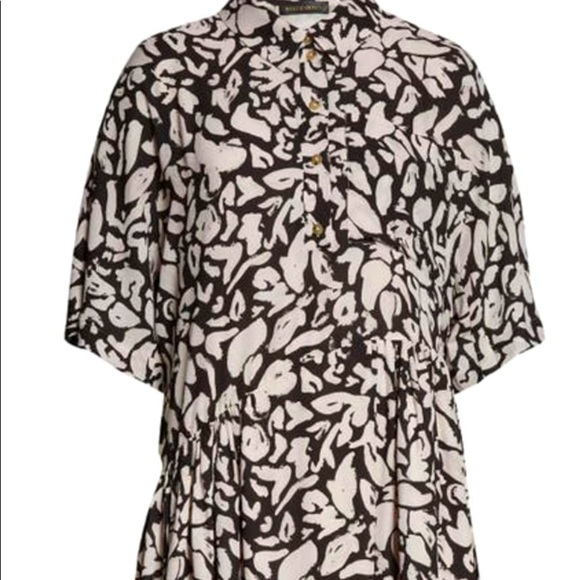Stine Goya | Hunter Dress | Midi Medium Abstract Lined Art To Wear Black $350 - Picture 4 of 16